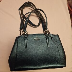 Coach Metallic Teal Satchel